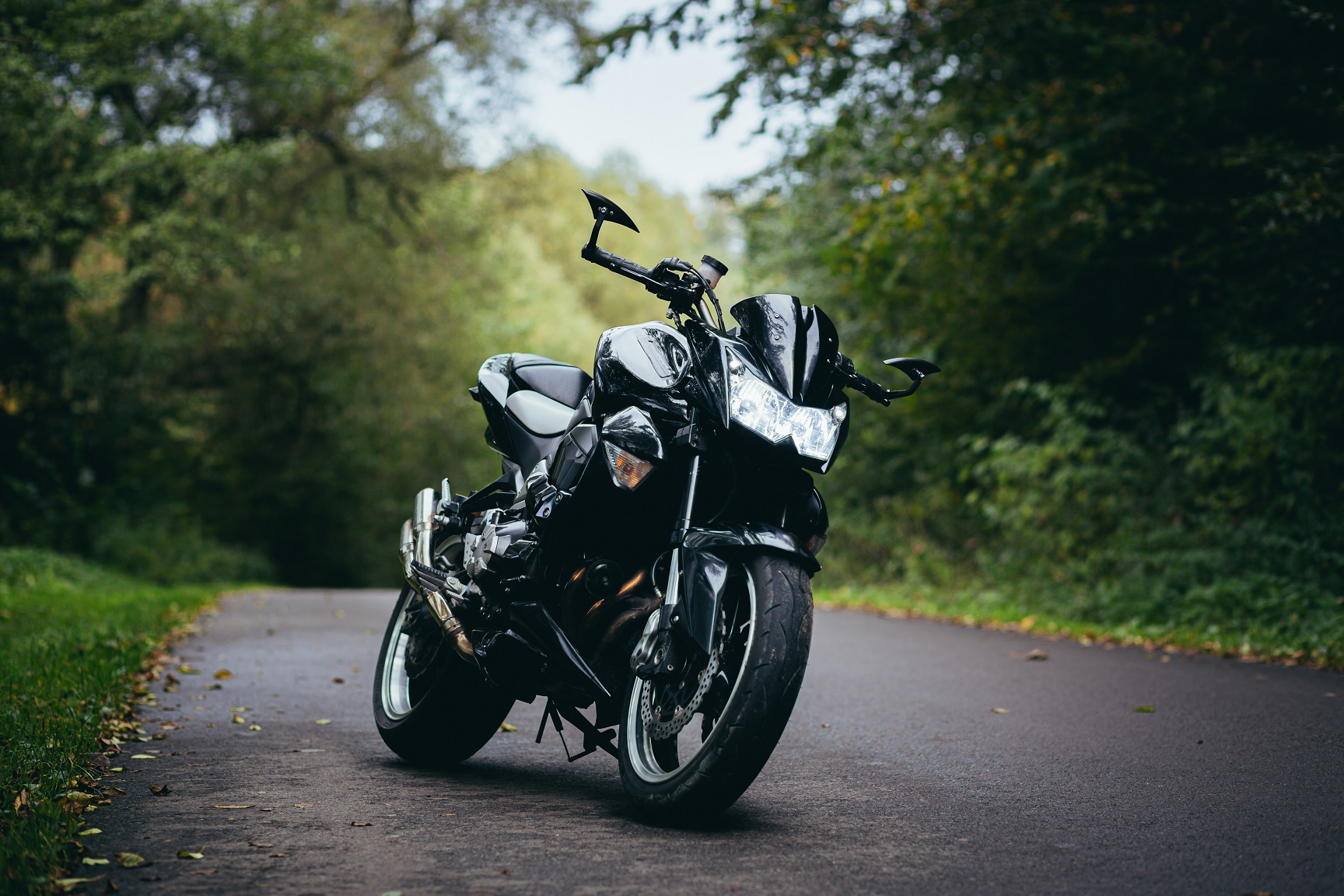 black sports motorcycle standing on a forest road 2p474lb.jpg