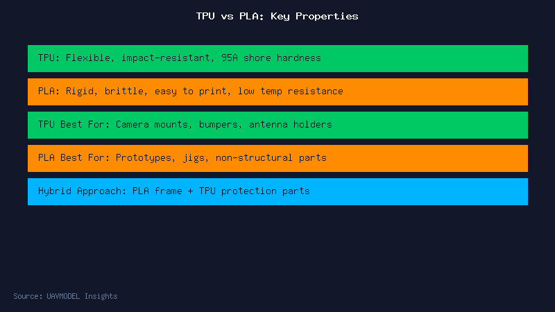 TPU vs PLA Key Properties