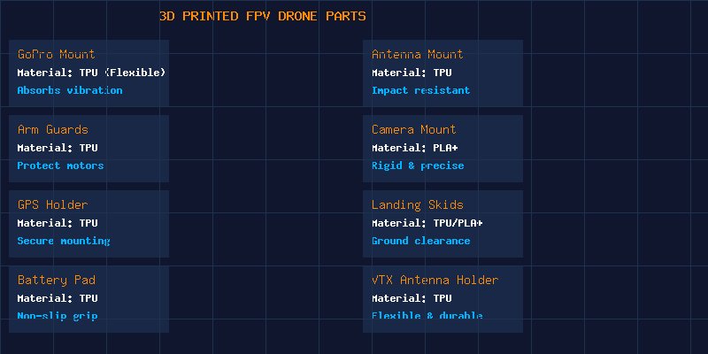 3D Printed FPV Drone Parts Guide