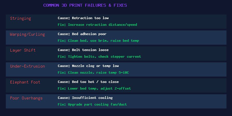 Common 3D Print Failures and Fixes
