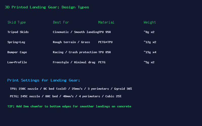 3D Printed Landing Gear Design Types Compared