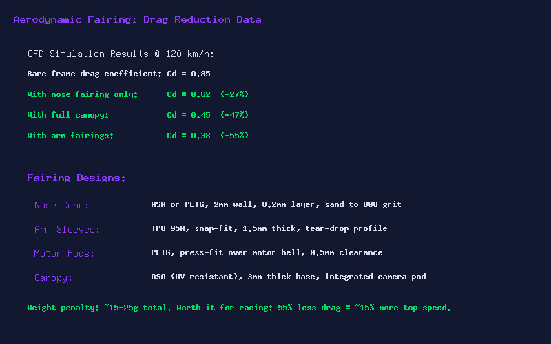 Aerodynamic Fairing Drag Reduction Data